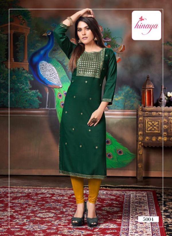 Hinaya Kareena 5 Rayon Fancy Wear Embroidery Kurti Collection